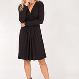Knot draped short jersey dress - Black