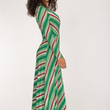 Closed wrap midi jersey dress - Green