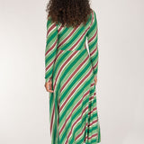 Closed wrap midi jersey dress - Green