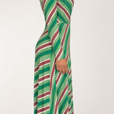 Closed wrap midi jersey dress - Green