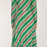 Closed wrap midi jersey dress - Green