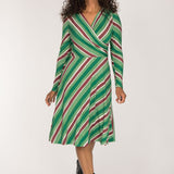 Closed wrap short jersey dress - Green