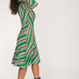 Closed wrap short jersey dress - Green