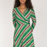 Closed wrap short jersey dress - Green
