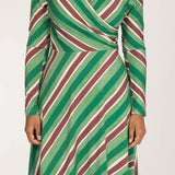 Closed wrap short jersey dress - Green