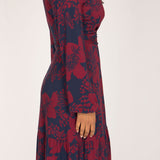 Frill wrap short jersey dress - Burgundy