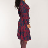 Frill wrap short jersey dress - Burgundy