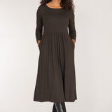 Ideal midi jersey dress - Chocolate brown