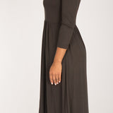 Ideal midi jersey dress - Chocolate brown