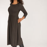 Ideal midi jersey dress - Chocolate brown