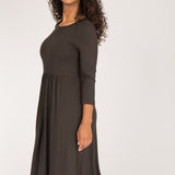 Ideal midi jersey dress - Chocolate brown