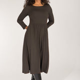 Ideal midi jersey dress - Chocolate brown