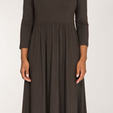 Ideal midi jersey dress - Chocolate brown