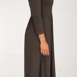 Ideal midi jersey dress - Chocolate brown