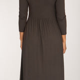Ideal midi jersey dress - Chocolate brown