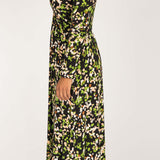 Knot draped midi jersey dress - Black printed