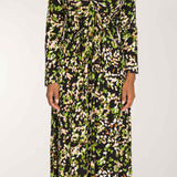 Knot draped midi jersey dress - Black printed