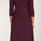 Loose fit midi wrap jersey dress - Bordeaux