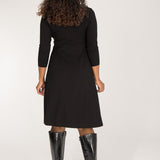 Loose fit short wrap jersey dress - Black