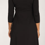 Loose fit short wrap jersey dress - Black