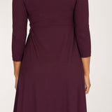 Loose fit short wrap jersey dress - Bordeaux