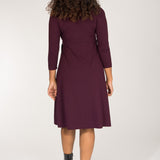Loose fit short wrap jersey dress - Bordeaux