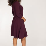 Loose fit short wrap jersey dress - Bordeaux