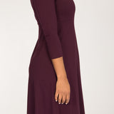 Loose fit short wrap jersey dress - Bordeaux