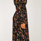 My smocked midi jersey dress - Black