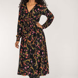 My smocked midi jersey dress - Black