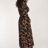 My smocked midi jersey dress - Black