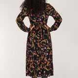 My smocked midi jersey dress - Black