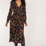 My smocked midi jersey dress - Black