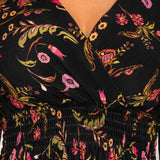 My smocked short jersey dress - Black