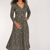 Picot pocket midi jersey dress - Brown