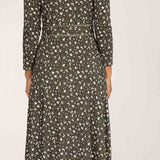 Picot pocket midi jersey dress - Brown
