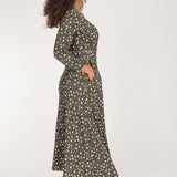 Picot pocket midi jersey dress - Brown