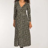 Picot pocket midi jersey dress - Brown