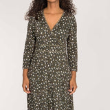 Picot pocket short jersey dress - Brown