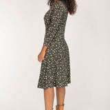 Picot pocket short jersey dress - Brown