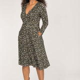 Picot pocket short jersey dress - Brown