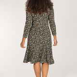 Picot pocket short jersey dress - Brown