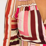 Puff sleeve short wrap jersey dress - Pink printed