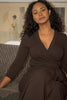 Bestie midi wrap jersey dress - Chocolate brown