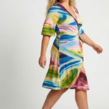 Bestie wrap short jersey dress - Rainbow