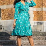 Bestie wrap short jersey dress - Turquoise