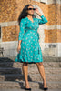 Bestie wrap short jersey dress - Turquoise