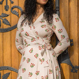 Bestie wrap midi jersey dress - Beige