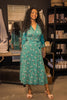 Bestie wrap midi jersey dress - Turquoise