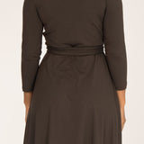 Bestie wrap short jersey dress - Chocolate brown